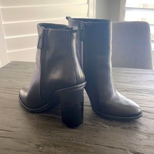 Black leather Tory Burch booties